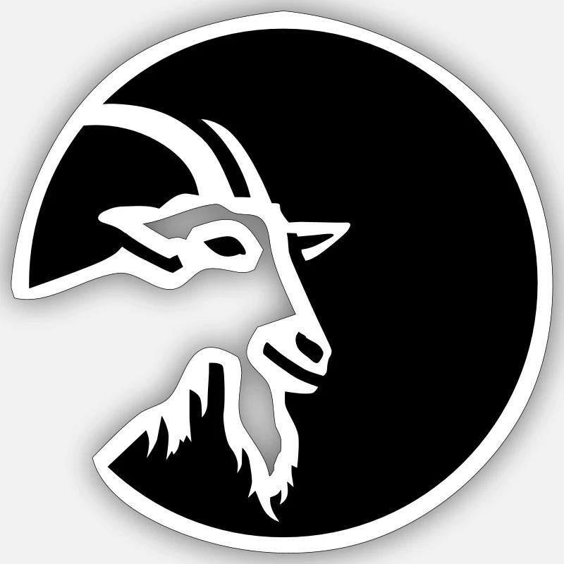 Ziege - Sticker Größe S (10 x 10 cm) - Mattweiß