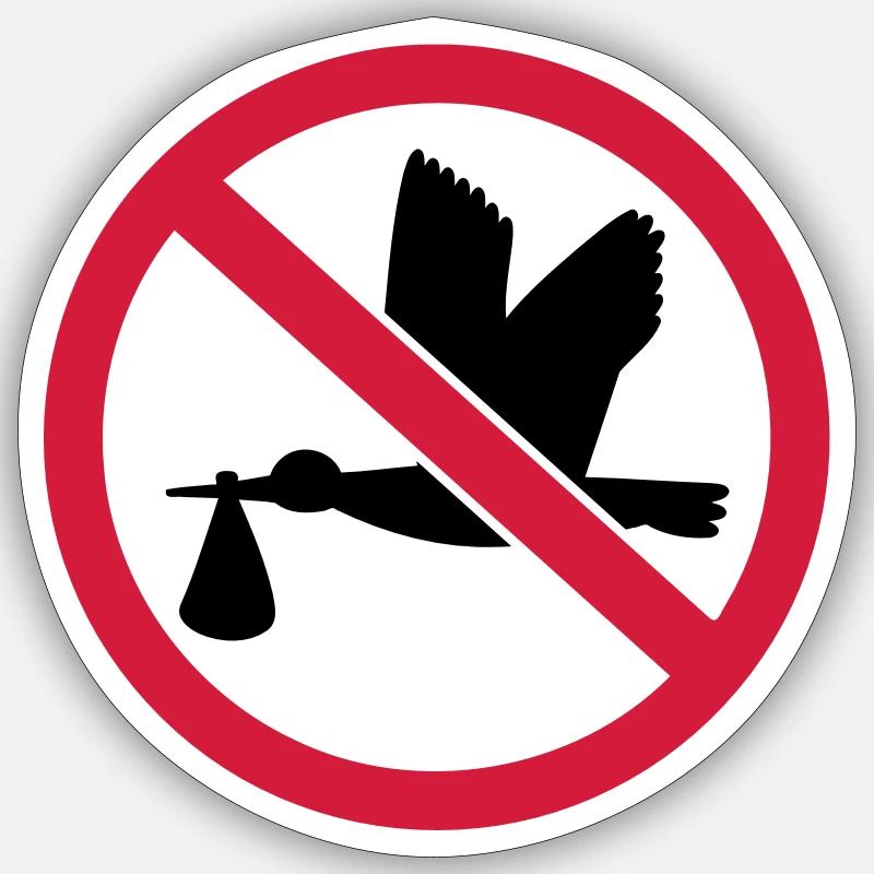Storch - Sticker Größe S (10 x 10 cm) - Mattweiß