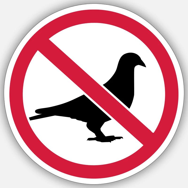 Pigeon - Sticker taille S (10 x 10 cm) - blanc mat
