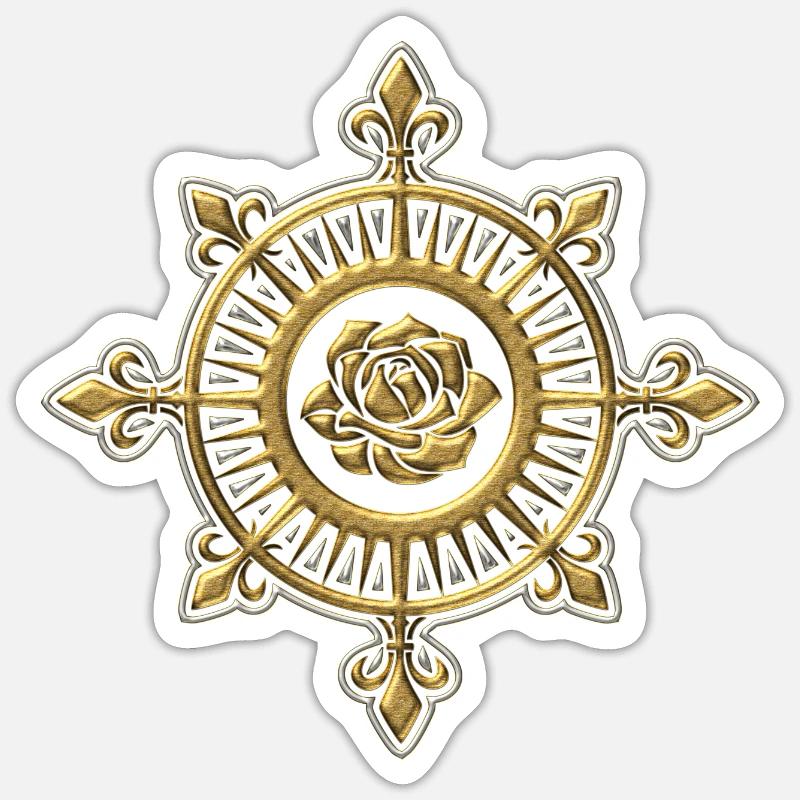 Wind rose, compass, Fleur de Lys, sailing, sailor Sticker size S (10 x 10 cm)