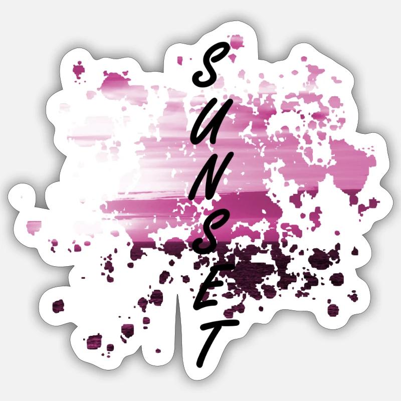 Coucher de soleil - Sticker taille S (10 x 10 cm) - blanc mat