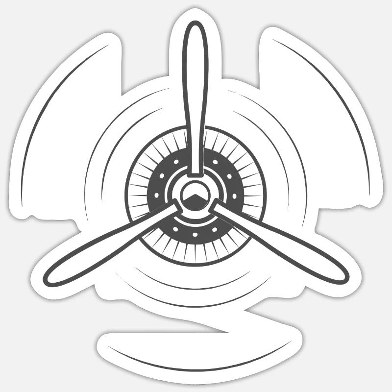 Propeller Pilot Piloten Flugzeug Geschenk Sticker Größe S (10 x 10 cm)