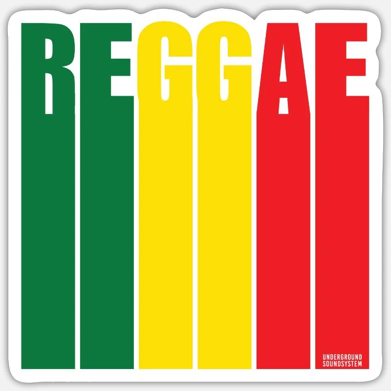 Reggae Farbblock Banner - Sticker Größe S (10 x 10 cm) - Mattweiß
