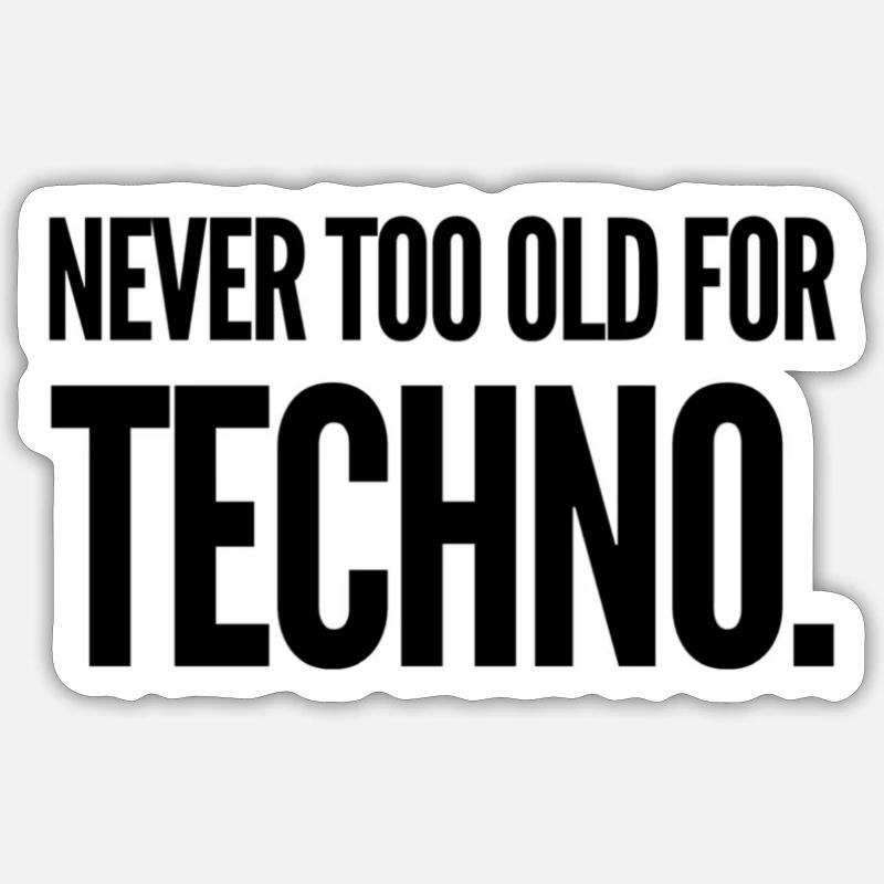 Techno Musik T-Shirts I Technorave Geschenkidee - Sticker Größe S (10 x 10 cm) - Mattweiß