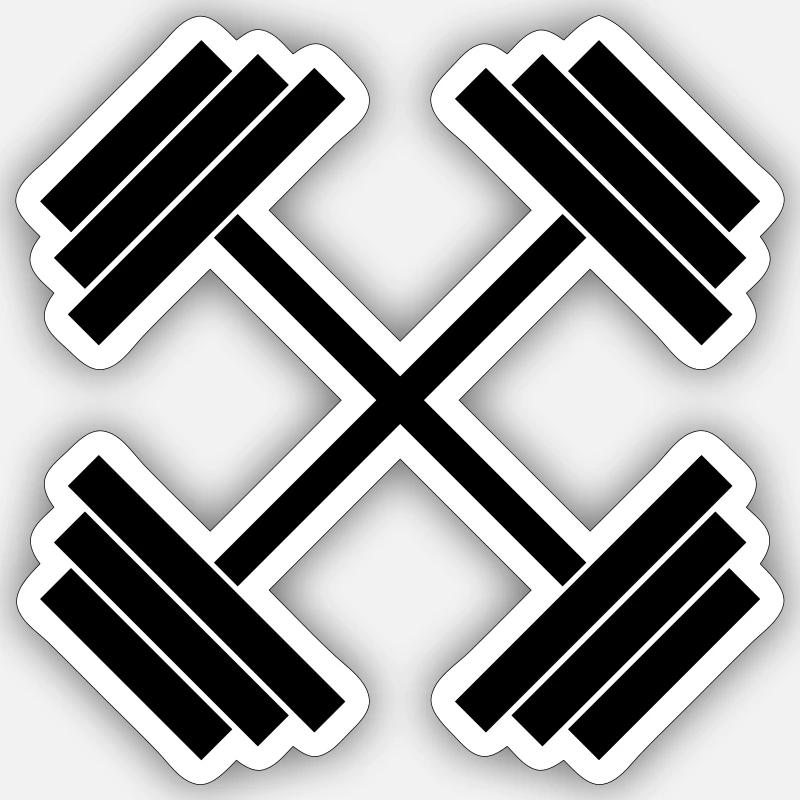 Hanteln Sticker Größe S (10 x 10 cm)