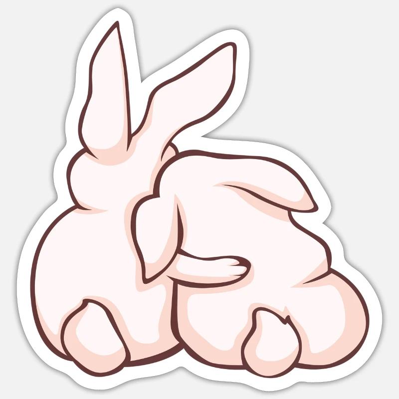 Rabbit Rabbit Cute animals - Sticker size S (10 x 10 cm) - white matte