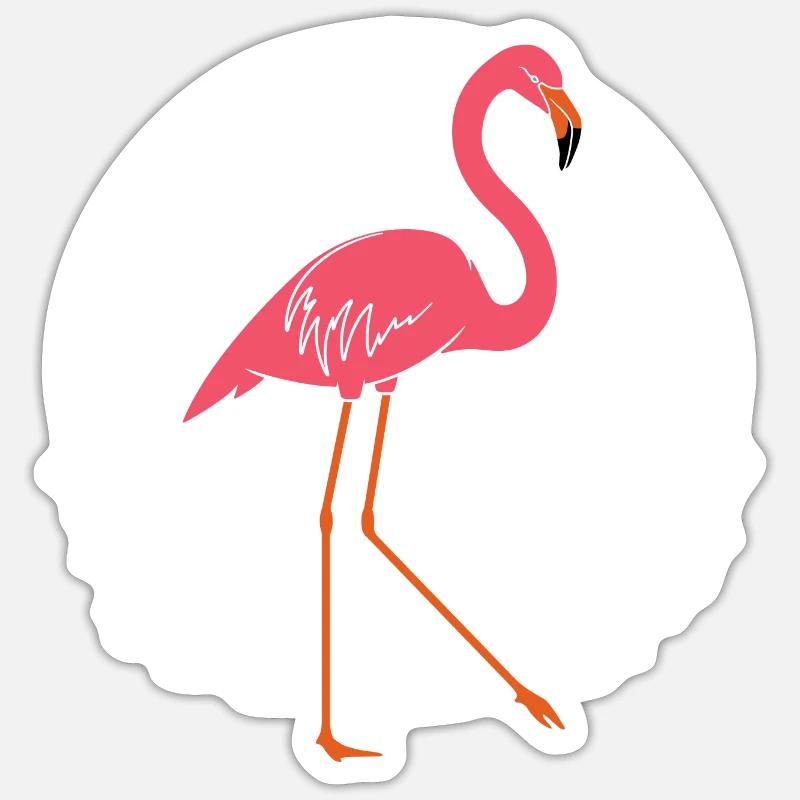 flamant - Sticker taille S (10 x 10 cm) - blanc mat