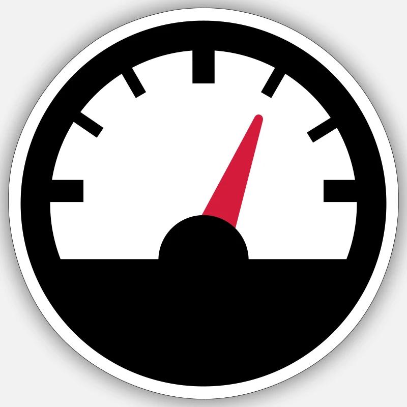 Compteur de vitesse - Sticker taille S (10 x 10 cm) - blanc mat