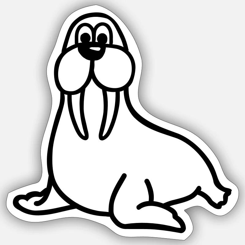 Walrus Sticker size S (10 x 10 cm)