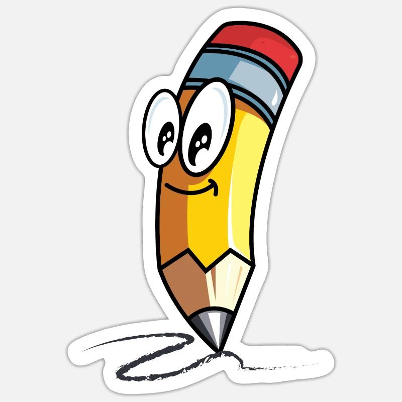 Crayon doux - Sticker taille S (10 x 10 cm) - blanc mat