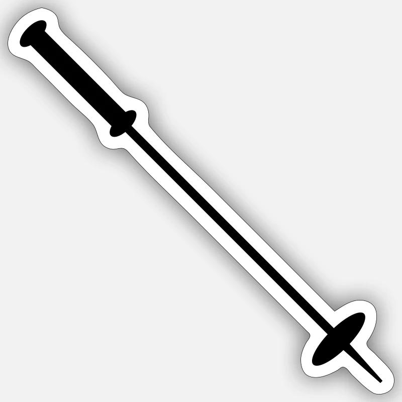 Bâton de ski - Sticker taille S (10 x 10 cm) - blanc mat