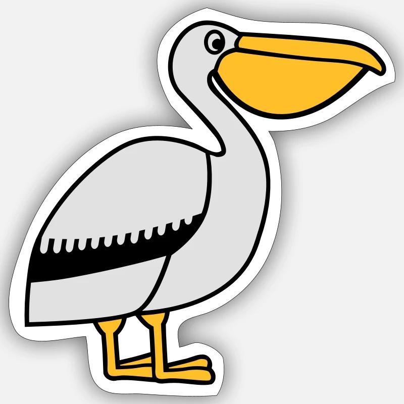 Pelican - Sticker size S (10 x 10 cm) - white matte
