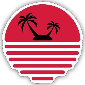 81 Sun Island Sea Palm Trees - Sticker size S (10 x 10 cm) - white matte - Front