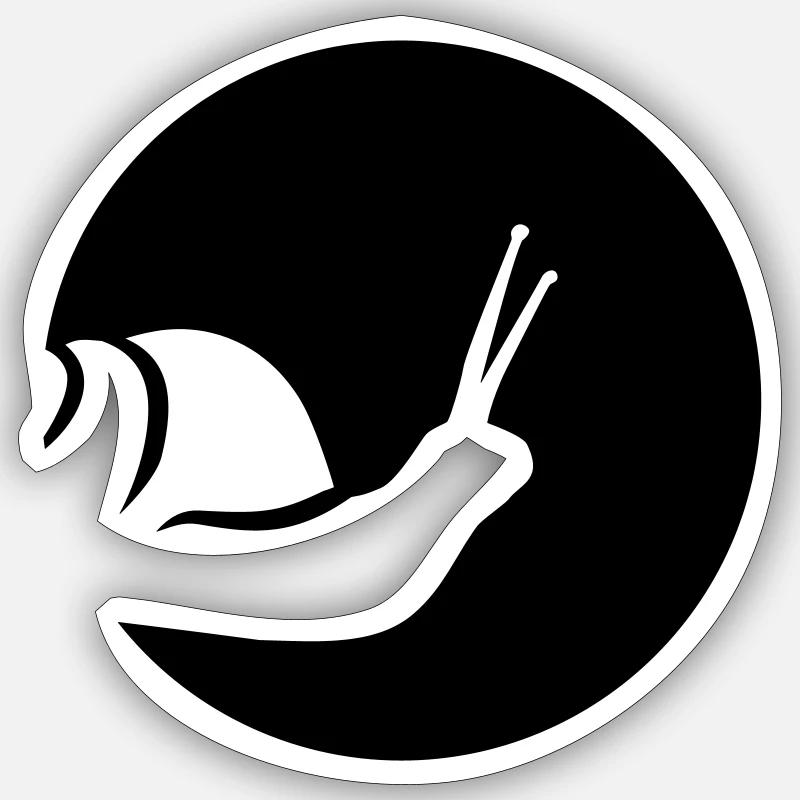 Schnecke - Sticker Größe S (10 x 10 cm) - Mattweiß