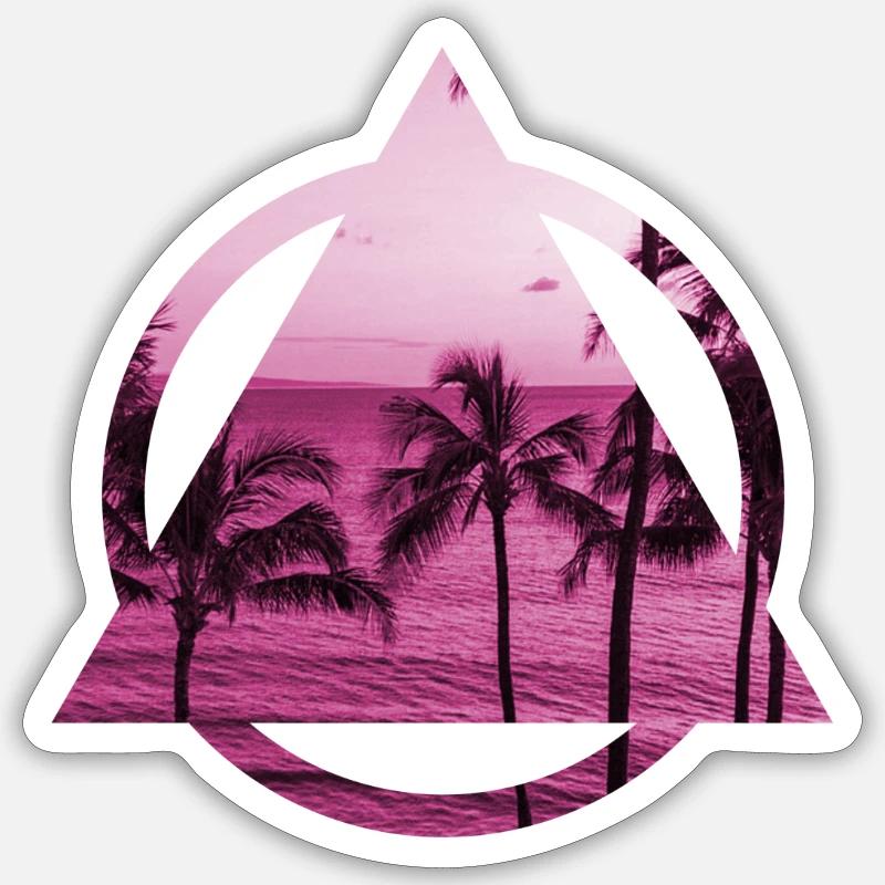 Plage - Sticker taille S (10 x 10 cm) - blanc mat