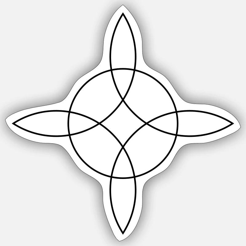Witch`s Knoten, Bindet die Elemente, Magie Symbol - Sticker Größe S (10 x 10 cm) - Mattweiß