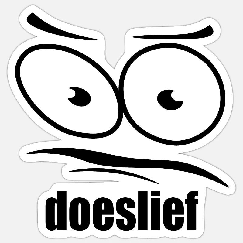 doeslief plaidant les yeux avec un regard de point d’interrogation Sticker taille S (10 x 10 cm)