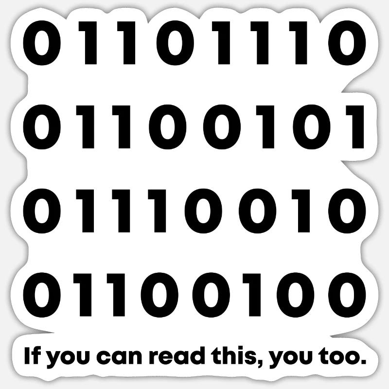 Binary Code Nerd Sticker size S (10 x 10 cm)