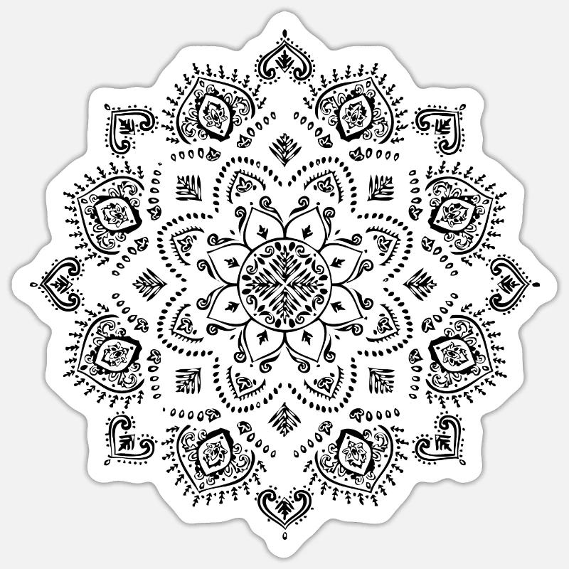 Mandala - Sticker taille S (10 x 10 cm) - blanc mat