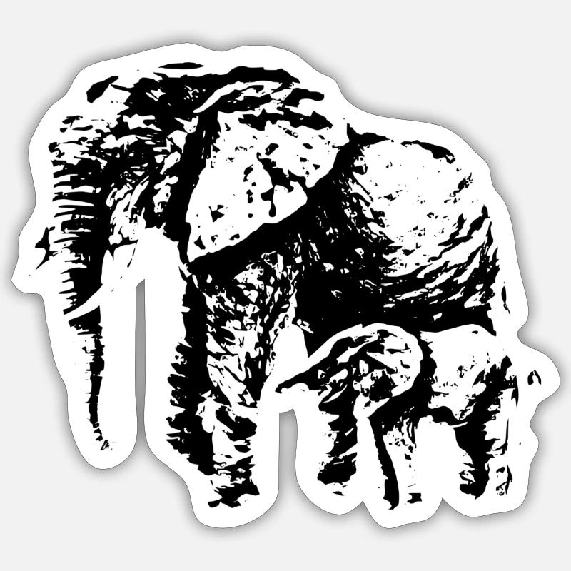 elephant - Sticker size S (10 x 10 cm) - white matte