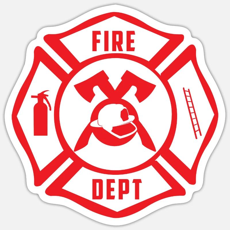 Fire Dept. - Fire brigade - Sticker size S (10 x 10 cm) - white matte