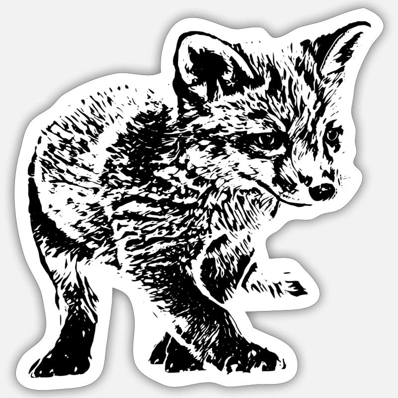 Fuchs - Sticker Größe S (10 x 10 cm) - Mattweiß