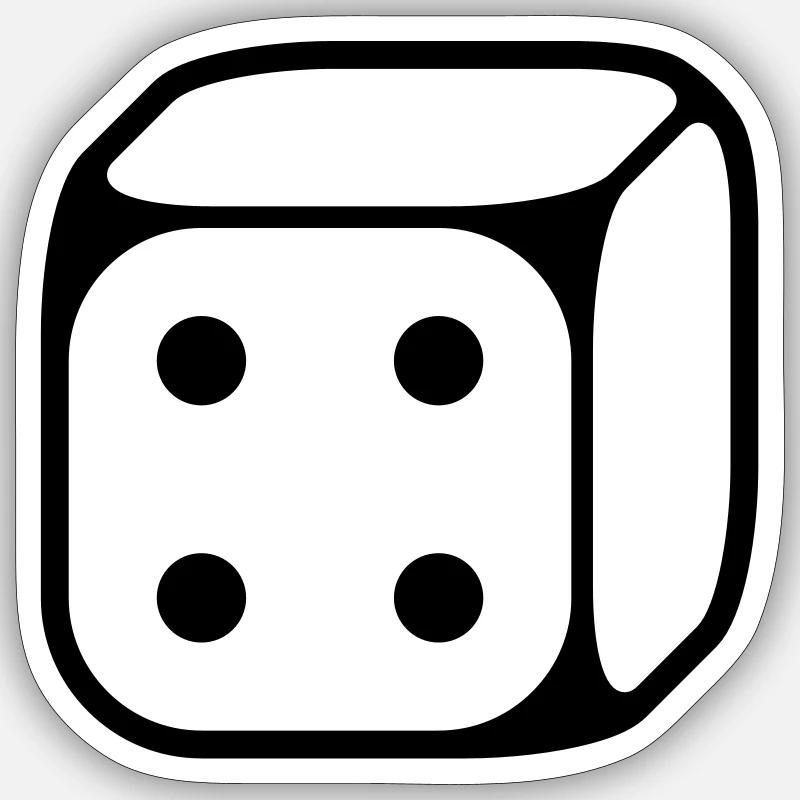 4 cubes (4 / 1C) - Sticker taille S (10 x 10 cm) - blanc mat