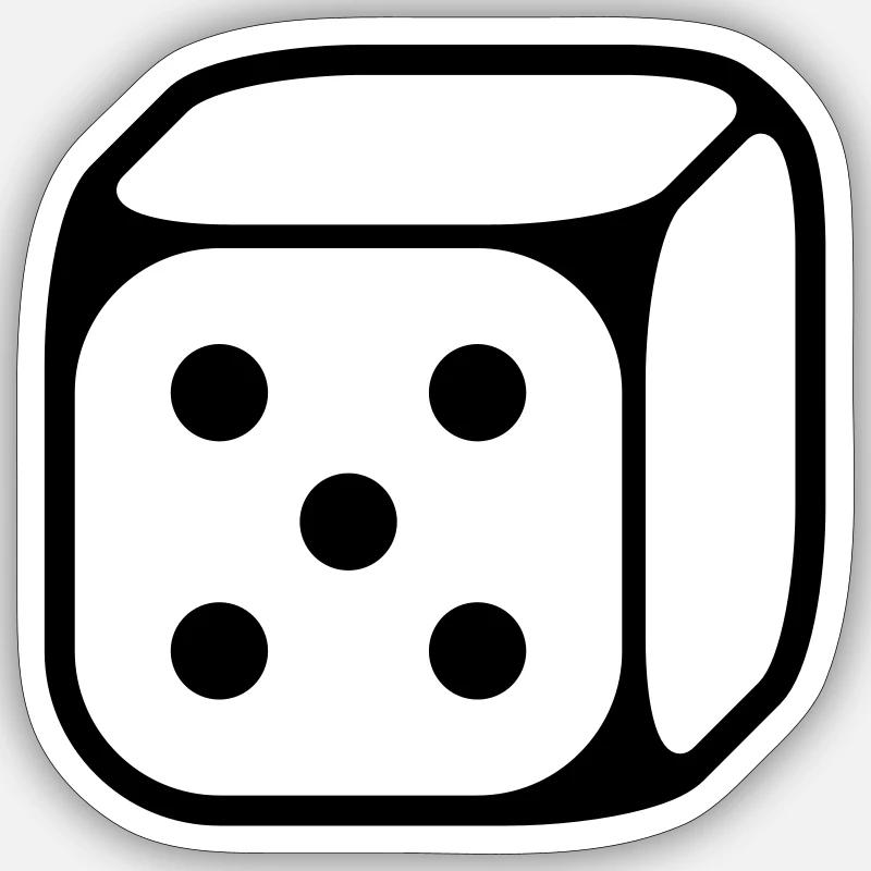 5 cubes (cinq / 1C) - Sticker taille S (10 x 10 cm) - blanc mat