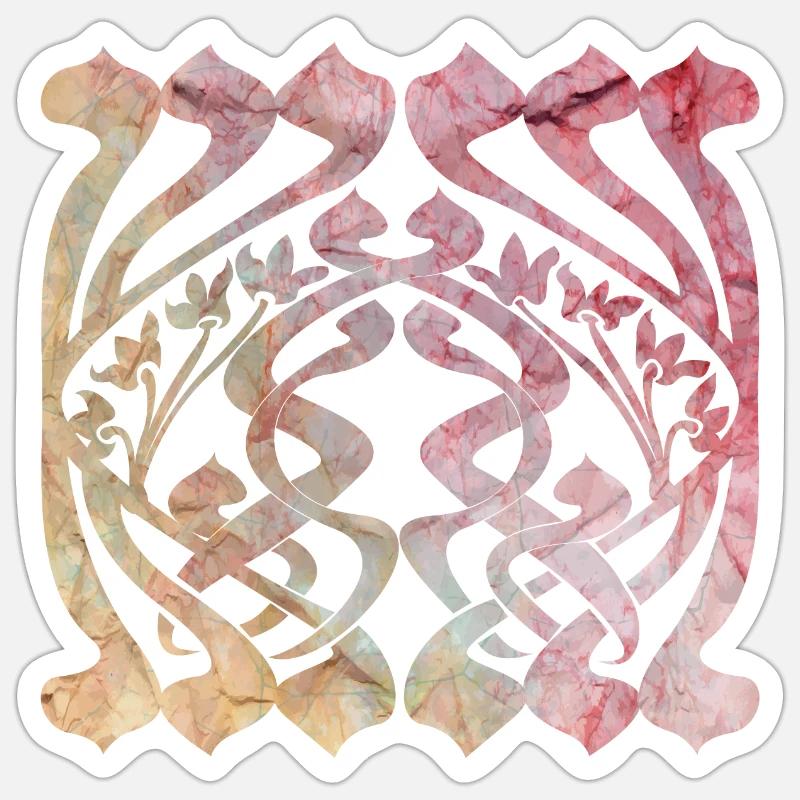 Watercolour leaf pattern with floral design - Sticker size S (10 x 10 cm) - white matte