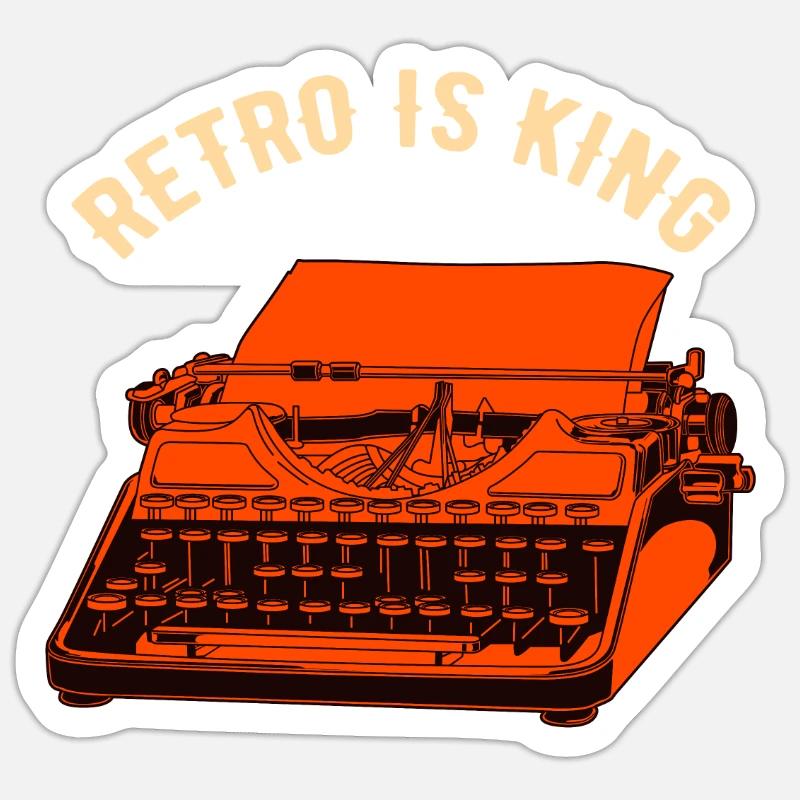 machine à écrire - Sticker taille S (10 x 10 cm) - blanc mat
