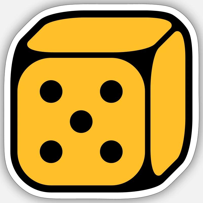 Dice With Number 5 (Five / 2C) Sticker size S (10 x 10 cm)