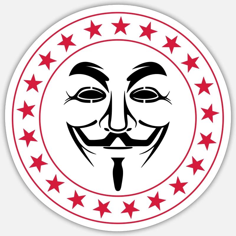 Anonymous - Sticker taille S (10 x 10 cm) - blanc mat