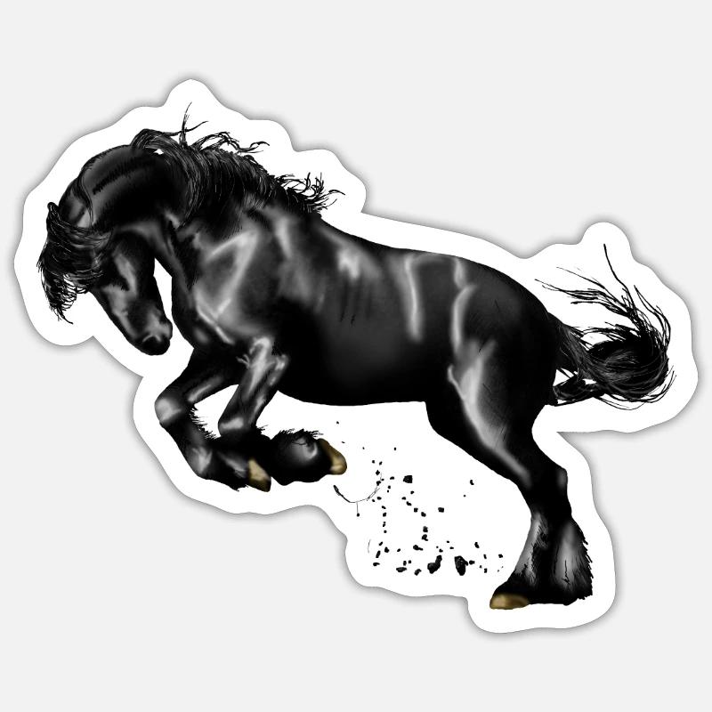 cheval - Sticker taille S (10 x 10 cm) - blanc mat