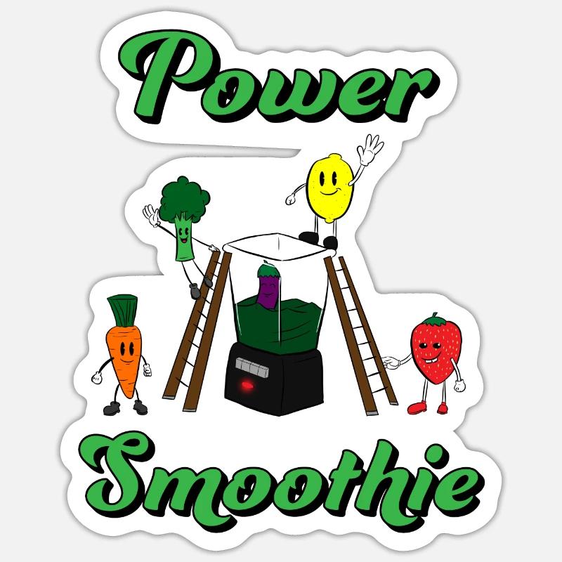 Smoothie Power - Sticker taille S (10 x 10 cm) - blanc mat