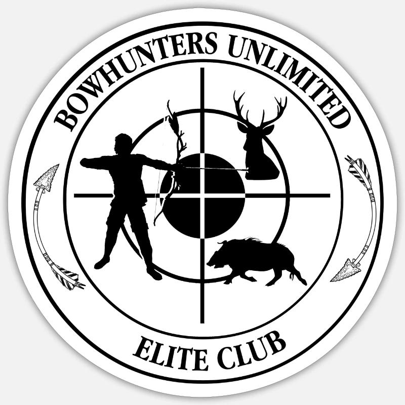 Bowhunter Pfeil und Bogen Bogenjagd Jäger Sticker Größe S (10 x 10 cm)