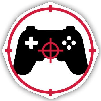 Gamer / Gaming - Sticker taille S (10 x 10 cm) - blanc mat - Devant