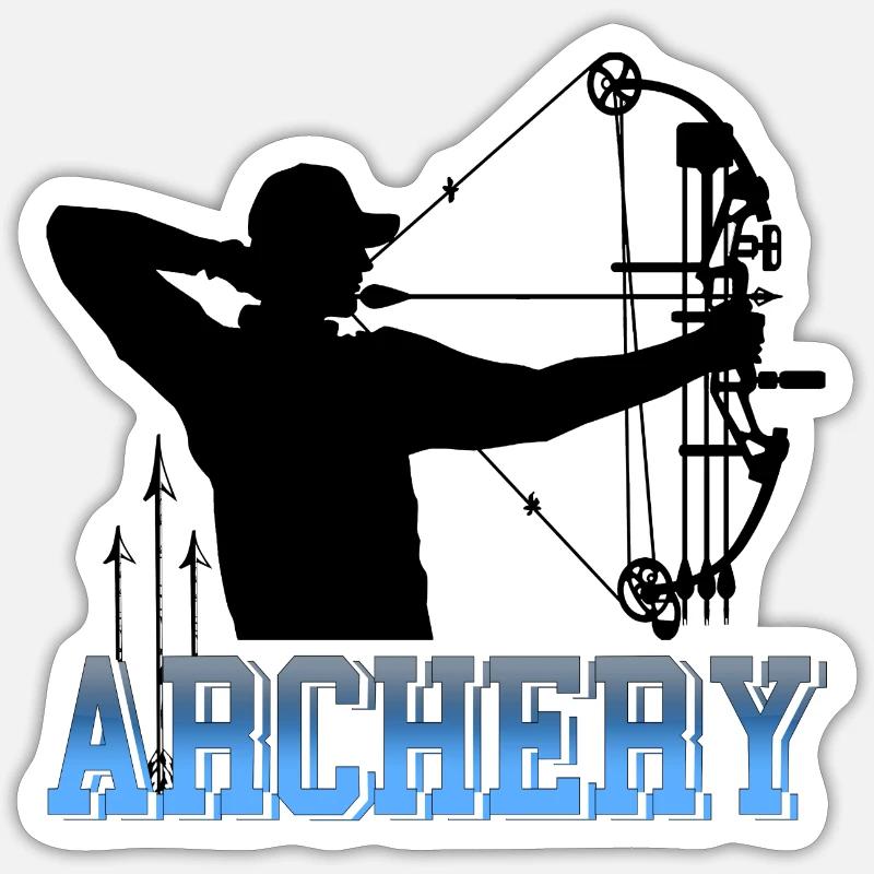Archery - Sticker size S (10 x 10 cm) - white matte