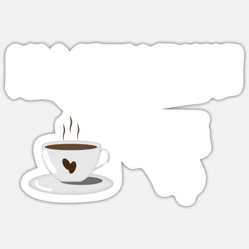 Kaffee Pferde - Sticker taille S (10 x 10 cm) - blanc mat