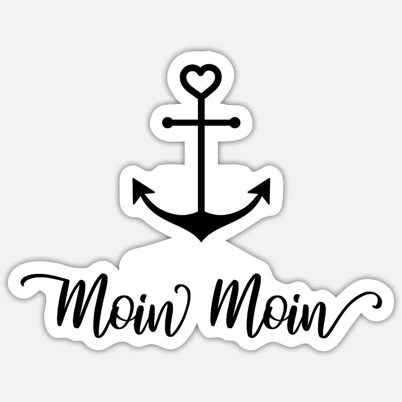 Moin Moin - Sticker Größe S (10 x 10 cm) - Mattweiß