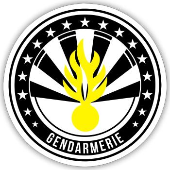 Gendarme / Gendarmerie - Sticker taille S (10 x 10 cm) - blanc mat - Devant