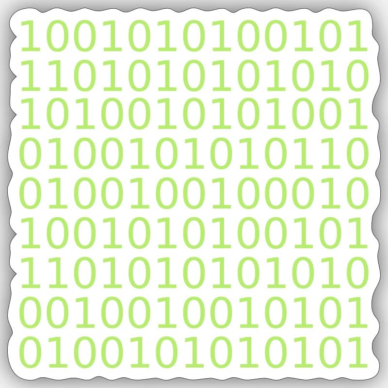 10010101 Zahlen muster hacker computer programmier Sticker Größe S (10 x 10 cm)