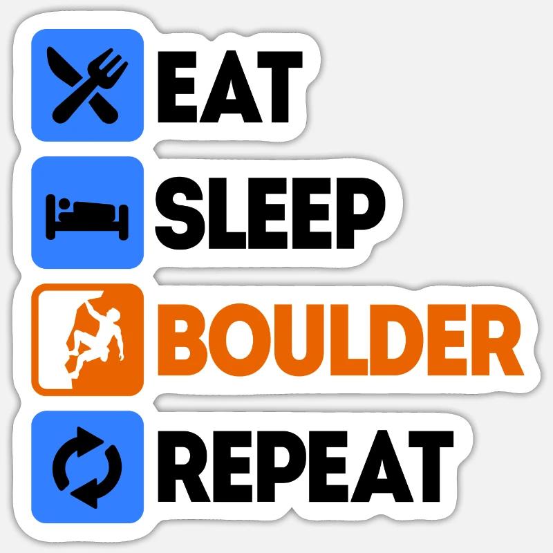 Boulder Bouldering Escalade Sans dire de corde - Sticker taille S (10 x 10 cm) - blanc mat