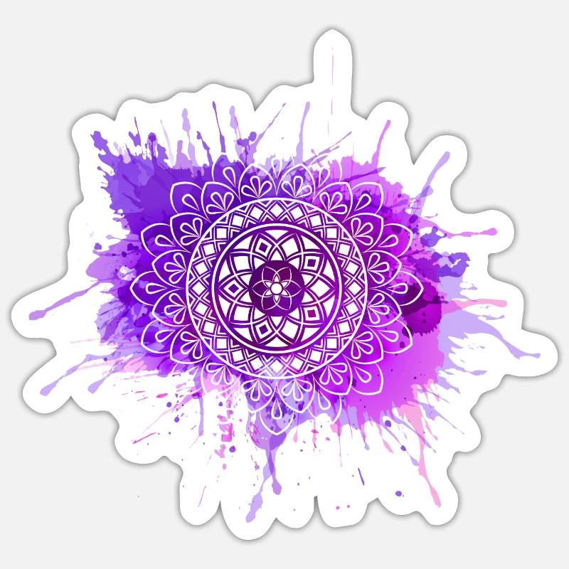 Mandala - Purple - Sticker size S (10 x 10 cm) - white matte