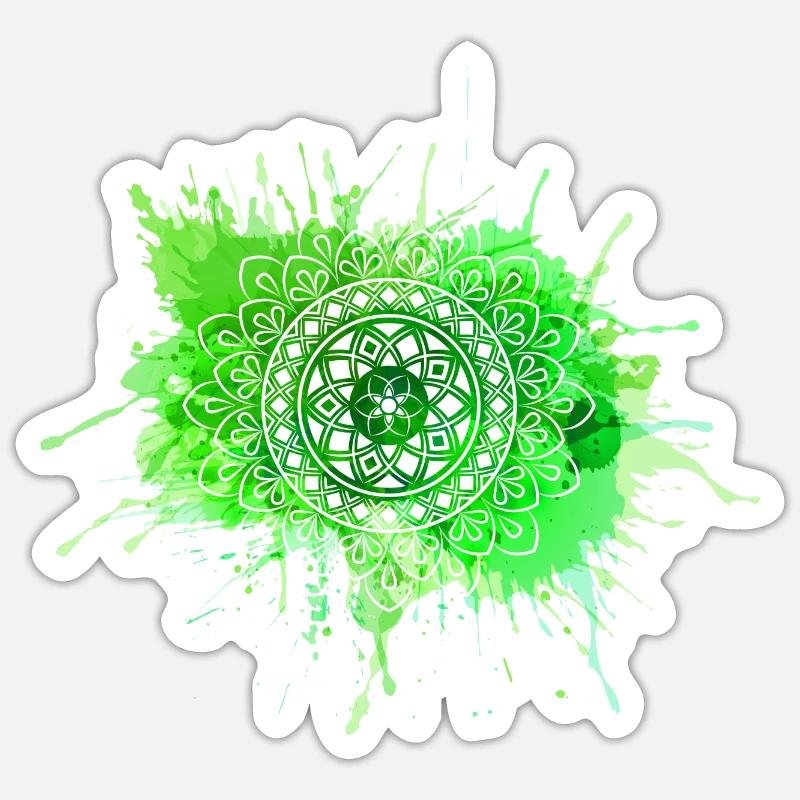 Mandala - Green - Sticker size S (10 x 10 cm) - white matte