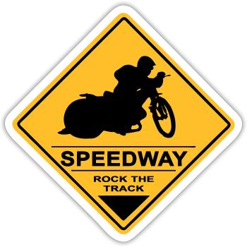 Speedway - Sticker size S (10 x 10 cm) - white matte - Front