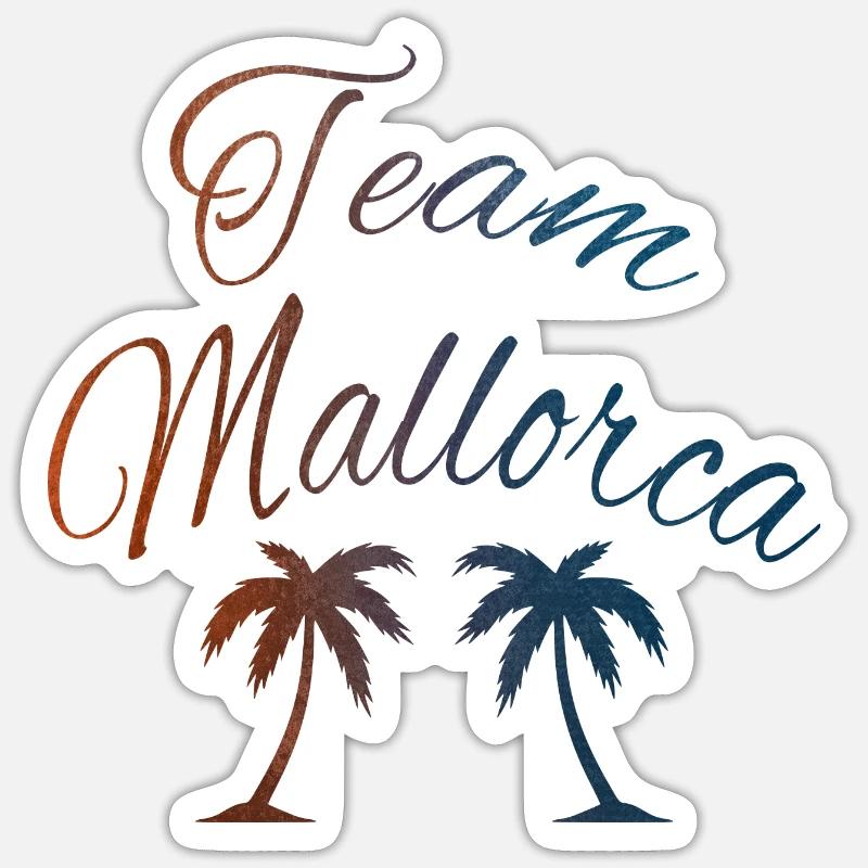 team mallorca - Sticker size S (10 x 10 cm) - white matte
