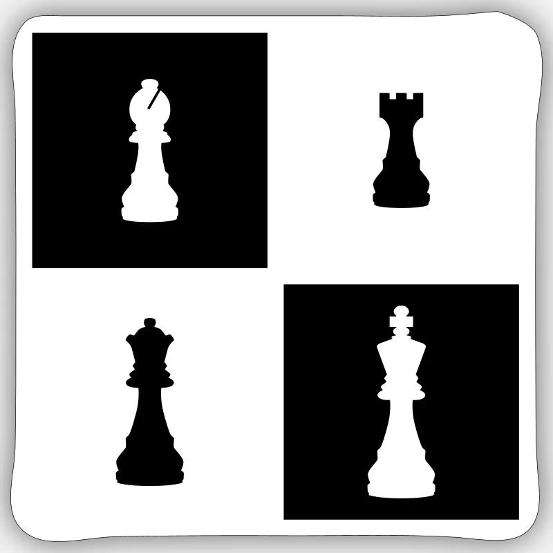 Schach - Sticker Größe S (10 x 10 cm) - Mattweiß