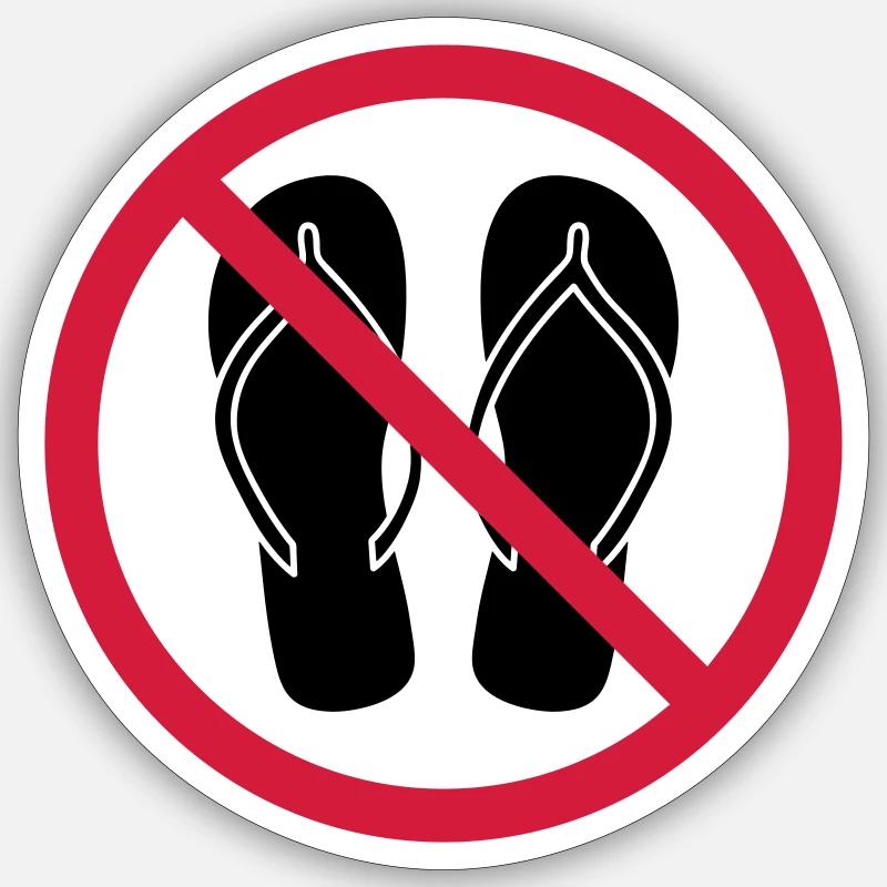 pas de tongs zone de bouclier interdite clipa Sticker taille S (10 x 10 cm)