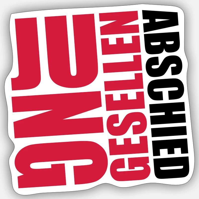 Junggesellenabschied - Sticker Größe S (10 x 10 cm) - Mattweiß