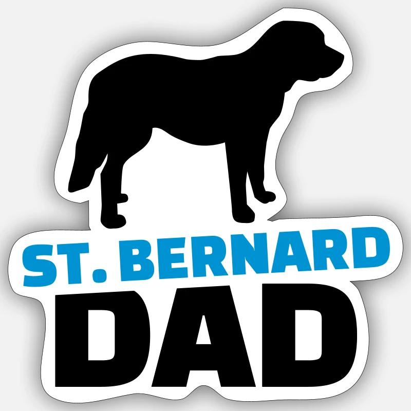 St. Bernard Dad - Sticker size S (10 x 10 cm) - white matte